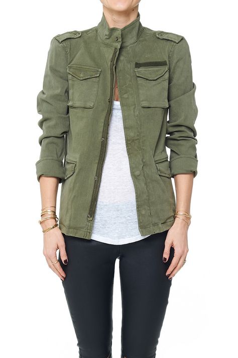 Anine Bing Green Army Jacket for Spring Green Cardigan Outfit, Military Chic, Anthropologie Clothing, Military Jacket Green, Olive Jacket, Camo Fashion, Army Green Jacket, Military Style Jackets, Army Jacket