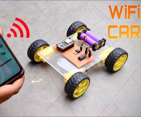 How to Make Simple Nodemcu Robotic Car Make A Robot, Build A Robot, Pcb Design, Hardware Components, Software Apps, Thinking Outside The Box, Electronics Projects, Robotics, Hot Glue