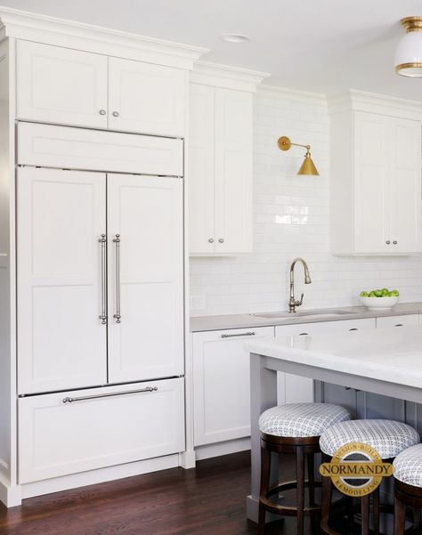 Get the Look of a Built-In Fridge : Normandy Remodeling Corner Refrigerator, Huge Refrigerator, Built In Fridge, Counter Depth Fridge, Counter Depth Refrigerator, Built In Refrigerator, Counter Depth, Home Addition, Wine Design