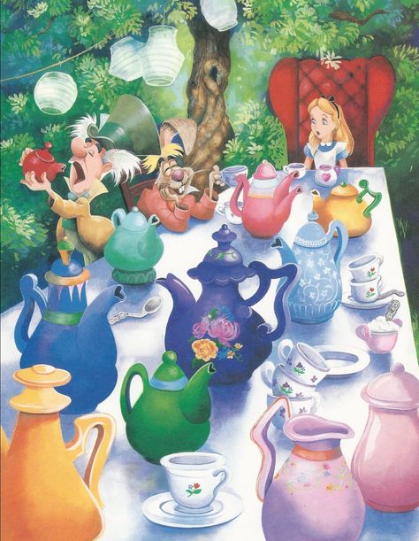 Alice no país das maravilhas • Hora do chá! Alice In Wonderland Tea Party Illustration, Stacked Tea Cups Alice In Wonderland, Tea Party Alice In Wonderland Art, Mad Hatter Tea Party Illustration, Mad Hatter Tea Party Drawing, Tea Party Wonderland, Alice Tea Party Illustration, Alice In Wonderland Tea Party Drawing, Alice In Wonderland Tea Party Art