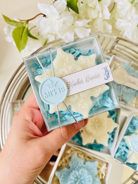 Winter Wonderland Favors Sweet 16, Winter Sweet 16 Ideas, Snowflakes Party Gifts For Guests, Navy Blue Sweet 16 Candles, Quinceanera Candles, Winter Wonderland Baby Shower Thank You Gifts, Sweet 16 Candle, Snowflake Candle, Candle Favor