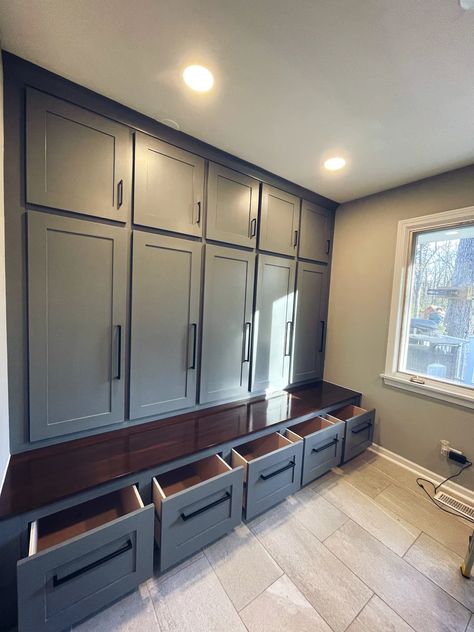 Corner Unit Locker | Mudroom Lockers Locker Mudroom, Mudroom Storage Lockers, Entry Lockers, Entry Way Lockers, Custom Mudroom, Mudroom Locker, Mudroom Cubbies, Mudroom Remodel, Entryway Storage Cabinet