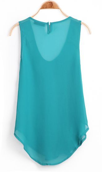 Shop Green Sleeveless Bead Dipped Hem Chiffon Blouse online. SheIn offers Green Sleeveless Bead Dipped Hem Chiffon Blouse & more to fit your fashionable needs. Chiffon Sleeveless Top, Lace Tee, Fashion Dresses Casual, Chiffon Blouse, Blouse Online, Diy Dress, Dressed Down, White Tops, Dress Patterns