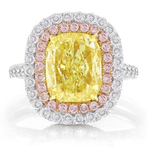 Fancy Color Diamond Ring, Diamond Bracelet Design, Pink Diamond Ring, Pear Shaped Ring, Colored Diamond Rings, Yellow Diamond Rings, Fancy Yellow Diamond, Sparkly Jewelry, Pink Bling