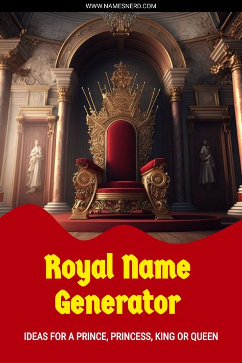 Experience the grandeur with our royal name generator! Names fitting for royal characters, inspired by historic monarchies and nobility. Royal Name Generator, Royal Surnames, Prince Names, City Name Generator, Mary I Of England, Royal Names, Royal Indian, King Henry Viii, King Or Queen