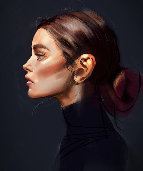 Art Side Profile, Side Portrait, Art Photography Portrait, Procreate Art, Illustration Portrait, Digital Portrait Art, Side Profile, Amazing Art Painting, Sketch Drawing