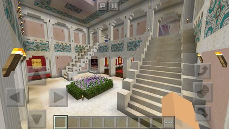 Richmond Manor Upstairs Foyer #minecraft #interior #design #architecture #mansions #foyer Minecraft Kale, Chalet Minecraft, Minecraft Staircase, Villa Minecraft, Construction Minecraft, Capas Minecraft, Rumah Minecraft Sederhana, Minecraft Mansion, Minecraft Interior