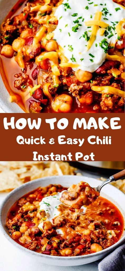 Easy Instant Pot Chili, Chili Instant Pot, Instant Pot Chili Recipe, The Best Chili Recipe, Quick Chili, Instant Pot Chili, Beef Recipe Instant Pot, The Best Chili, Beef Chili Recipe