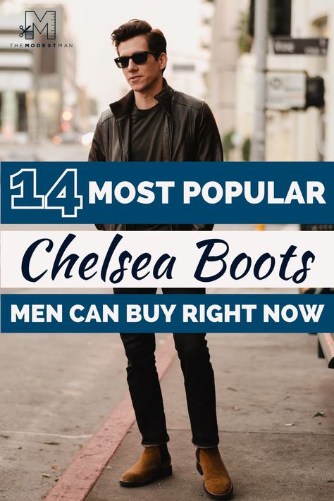 Men's chelsea boots aren't going out of style anytime soon, and for good reason: they're the perfect cansual and smart casual shoe. Get your man a pair ASAP! Men’s Brown Chelsea Boot Outfit, Men’s Boots With Jeans, Men’s Chelsea Boots, Leather Chelsea Boots Men Outfit, Suede Chelsea Boots Men Outfit, Mens Chelsea Boots Outfit, Men Boots Style, Steve Madden Boots Outfit, Brown Chelsea Boots Outfit