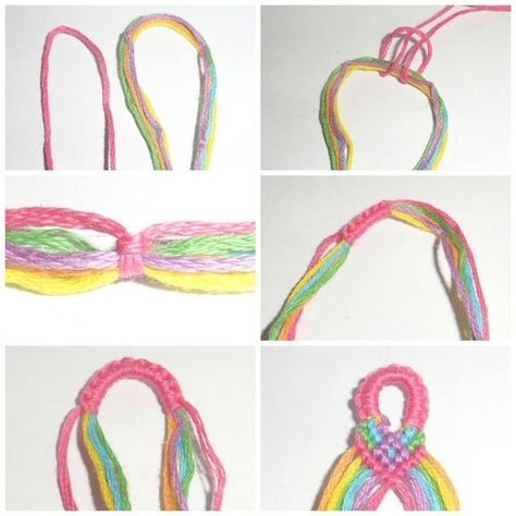 How To Make A Loop On A Friendship Bracelet, Braided Knot Bracelet, How To Start A Friendship Bracelet Knot, How To Make The Start Of A Bracelet, Bracelet Loop Knot, How To Do The Loop On Friendship Bracelets, Bracelet Start Loop, Friendship Bracelet Starting Loop Tutorial, Friendship Bracelet Beginning Loop