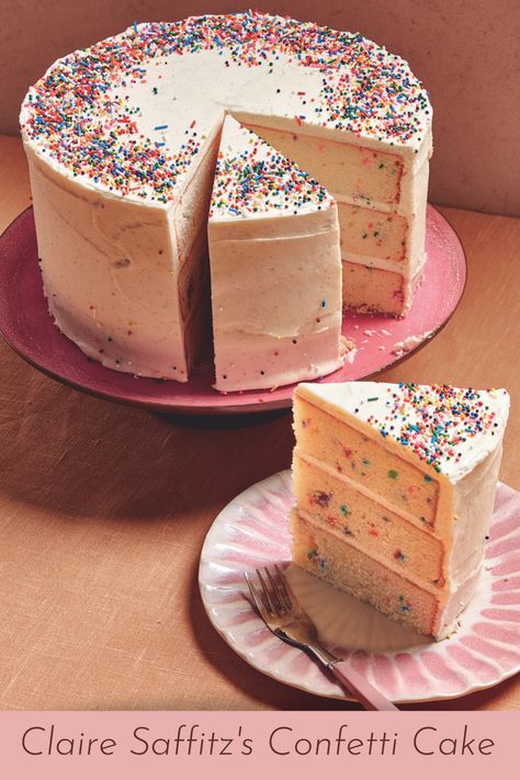 Claire Saffitz shares the recipe for her Confetti Cake from her New York Times bestselling cookbook, Dessert Person! Dessert Person, Claire Saffitz, Confetti Cake, Birthday Cake Recipe, Pretty Birthday Cakes, Cake Icing, Fun Baking Recipes, Great Desserts, No Doubt