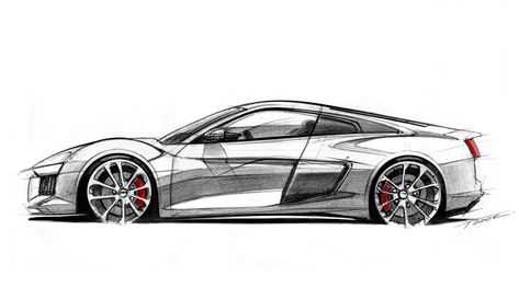 Audi R8 Car, Racing Car Design, Charcoal Sketch, Car Design Sketch, Car Mods, Car Sketch, Audi Cars, Car Drawings, Car Photography