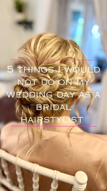 Hannah Easterwood on Instagram: "‼️5 things I would NOT do on my wedding day as a bridal hairstylist of 9 years‼️ 1. NO rehearsal on wedding day 🙅🏼‍♀️ It has become a recent trend for venues to require that your rehearsal is on the day of the wedding, and while I understand this from a venue standpoint, it’s a HARD NO for me as a bridal hairstylist. Venues typically have a set start time, and when you add a rehearsal into the mix, it takes a large chunk out of the timeline, leaving you rushed Garter Jewelry, Bridal Hairstylist, Wedding Day Checklist, Wedding Day Gifts, My Wedding Day, I Understand, 5 Things, My Wedding, For Hair