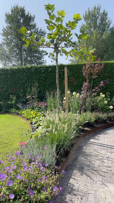 Border. Verhoogd. Cortenstaal English Garden Design, Backyard Garden Layout, Garden Flower Beds, Cottage Garden Design, Garden Design Plans, Outdoor Gardens Design, Garden Landscape Design, City Garden, Deco Floral