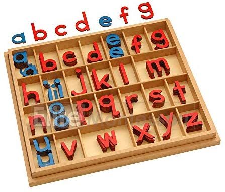 Amazon.com : Montessori Small Wooden Movable Alphabet with Box (Red & Blue, 5mm Thick) : Childrens Basic Skills Development Toys : Office Products Montessori Math, Teaching The Alphabet, Learning Materials, Afterschool Activities, Montessori Materials, Spring Activities, Developmental Toys, Letter Sounds, Montessori Activities