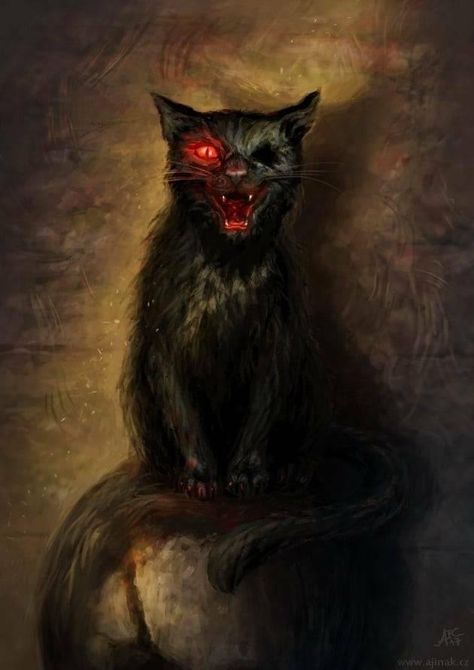 One Eyed Black Cat, Evil Cat, Horror Vintage, Creepy Cat, Scary Cat, Gothic Novel, Arte Grunge, Horror Artwork, The Black Cat