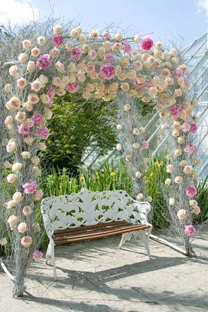 Nina & Mohammed - floral arch surrounding a bench made for a beautiful photo backdrop. #wedding #flowers Bench With Flowers, Kew Gardens Wedding, Wedding Bench, Beauty Bar Ideas, Wedding Craft Ideas, Philippa Craddock, Kew Gardens London, Luxury Wedding Flowers, Alice In Wonderland Tea Party Birthday