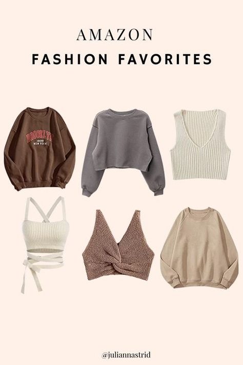 Cute Fits On Amazon, Amazon Crewneck Finds, Amazon Clothing Essentials, Amazon Uk Finds, Amazon Wardrobe Outfits, Amazon Winter Finds, Amazon Closet Must Haves, Amazon Neutral Outfits, Amazon Winter Fashion 2023