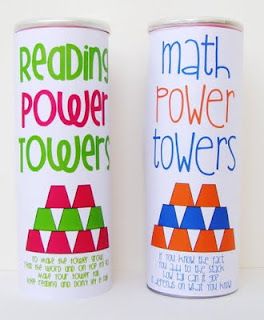 MUST buy some Pringles to make these! Power Towers, Power Tower, Math Stations, Guided Math, Classroom Fun, Early Finishers, Math Facts, Daily 5, 1st Grade Math