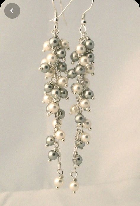 Anting Manik, Pearl Cluster Earrings, Jewellery Earrings, Pearl Cluster, Earrings Inspiration, Homemade Jewelry, Handmade Wire Jewelry, Cluster Earrings, Bead Jewellery