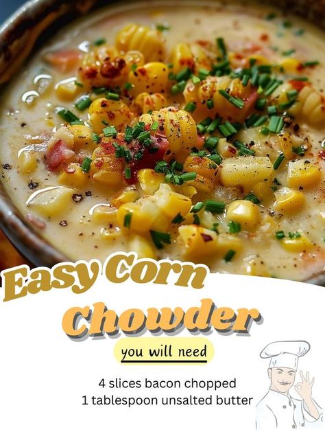 Grandma’s Best Recipes Mary Makes It Easy Recipes, Easy Corn Chowder Recipe, Mary Makes It Easy, Easy Corn Chowder, Easy Corn, Corn Chowder Recipe, Chowder Recipe, Daniel Fast, Chowder Recipes