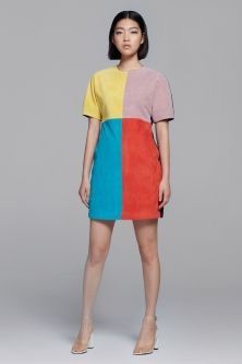 Colorblock Fashion, Colour Block Dress, Shabby Chic Clothes, Chic Dress Classy, Color Blocking Outfits, Cotton Midi Skirt, Color Block Dress, Plain Outfits, Colour Blocking