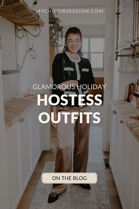 I have some fabulous hostess outfit ideas that will make you feel glamorous yet comfortable for your next holiday party. And even if this year you find yourself attending instead of hosting, you can still feel ready to shine in these stylish and festive looks. Hosting Dinner Outfit, Christmas Hostess Outfit, Dinner Host Outfit, Party Host Outfit, Hostess Outfit Restaurant Classy, Restaurant Hostess Outfit, Host Outfit Restaurant, Host Outfit Ideas, Hostess Outfit Ideas