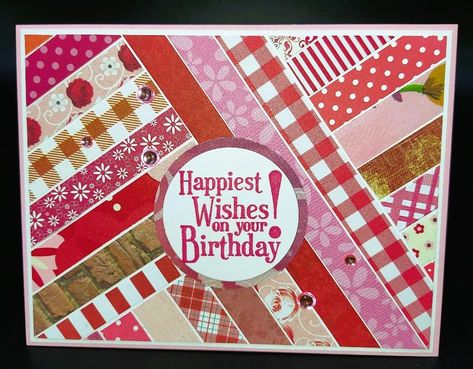 IC985 Herringbone Birthday Card Happy Wishes, Herringbone Design, Red Accessories, Pink Mirror, Pink Cards, Visiting Cards, Scrap Paper, Birthday Wishes, I Card