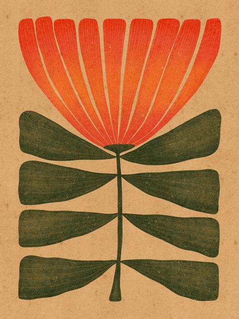 Graphic Lino Print, Orange Linocut, Vintage Orange Aesthetic, Summer Living Room Decor Ideas, Linocut Art Ideas, Leaf Pictures, Trinidad Colorado, Desert Snake, Colorado Cabin