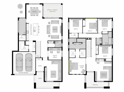 200 Sqm House Design, 2 Storey Floor Plan, House Design 2 Storey, Master Bath Layout, Mcdonald Jones Homes, Basement Games, Game Room Basement, Island Bench, Spa Inspiration