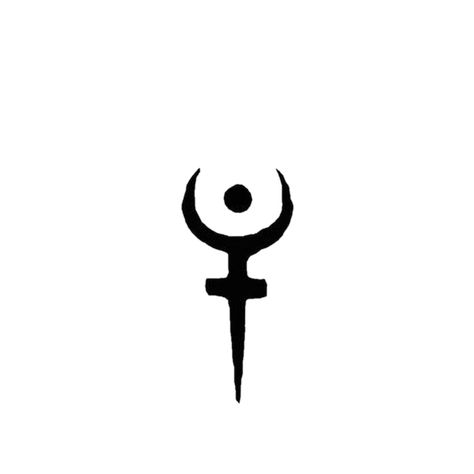 Goth Symbols And Meanings, Simple Hades Tattoo, Hades Bident Tattoo, Underworld Symbol, Hades Inspired Tattoo, Hades And Persephone Tattoo Simple, Hades Symbolism, Symbols Of Hades, Hades Symbol Tattoo