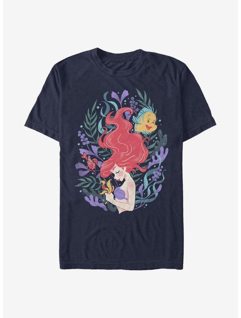 Disney The Little Mermaid Ariel Illustration T-Shirt Cutesy Outfit, Disney Wear, Disney The Little Mermaid, Sea Plants, Kids Tshirt, Mermaid Inspired, Disney Tees, T Shirt Image, Ariel The Little Mermaid