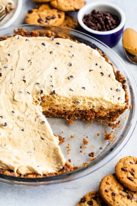 Chocolate Chip Cookie Crust, Peanut Butter Pie Filling, Chocolate Chip Cookie Pie, Chocolate Chip Pie, Pie Chocolate, Crazy For Crust, Chocolate Peanut Butter Pie, Sweet Pies, Peanut Butter No Bake