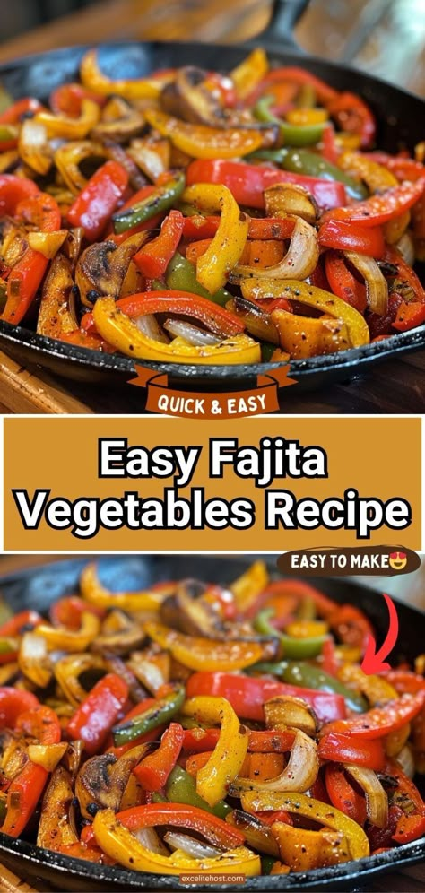 Fajita Veggies are the perfect addition to your meal. These sautéed bell peppers and onions are flavored with a homemade fajita seasoning that takes them to the next level. This gluten-free, low-carb, and healthy recipe can be enjoyed alone as a side or on top of your tacos, bowls, or more! Onions And Peppers For Fajitas, Stir Fry Bell Peppers And Onions, Fajita Peppers And Onions, Sautéed Peppers And Onions, Best Steak Fajitas, Fajita Veggies, Vegetable Tacos, Fajita Seasoning Recipe, Easy Vegetable Recipes