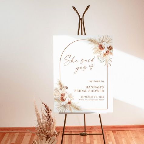 Boho Pampas Grass Bridal Shower Welcome Sign Desert Colors, Bridal Shower Welcome Sign, Welcome Poster, Shower Welcome Sign, Kids Nursery Decor, Free Birthday Invitations, Pampas Grass, Free Birthday Invitation Templates, Kids Stationery