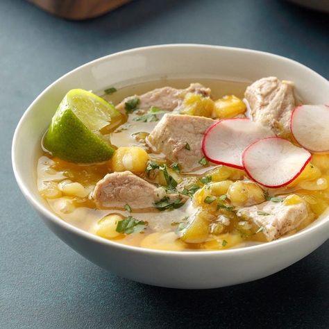 Green Chile Posole Posole Recipe Green, Green Chili Posole, Green Chile Posole, Chili Receipes, Posole Recipe, Jewish Foods, Hatch Chili, Pork Lettuce Wraps, 5 Ingredient Dinners