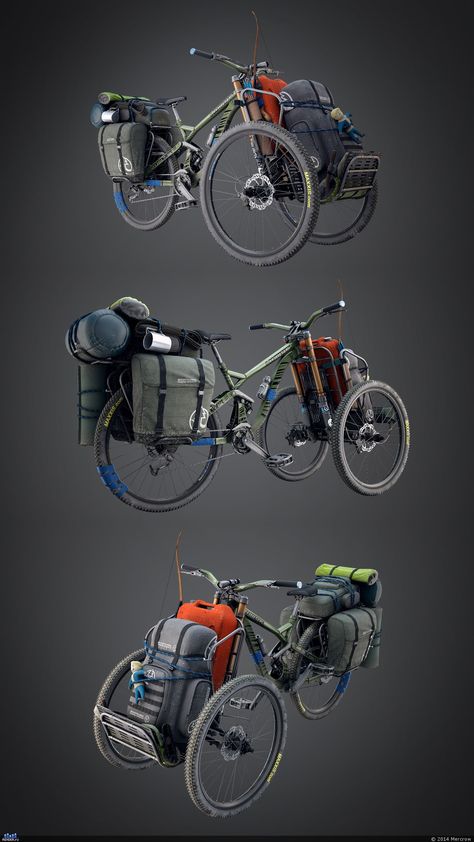 Bicycle With Motor, Bikepacking Trailer, Cycling Gear Bicycle Accessories, Bicycle Trailers, Bicycle Diy, Bicycle Camping, Trike Bicycle, Recumbent Bicycle, Biking Diy