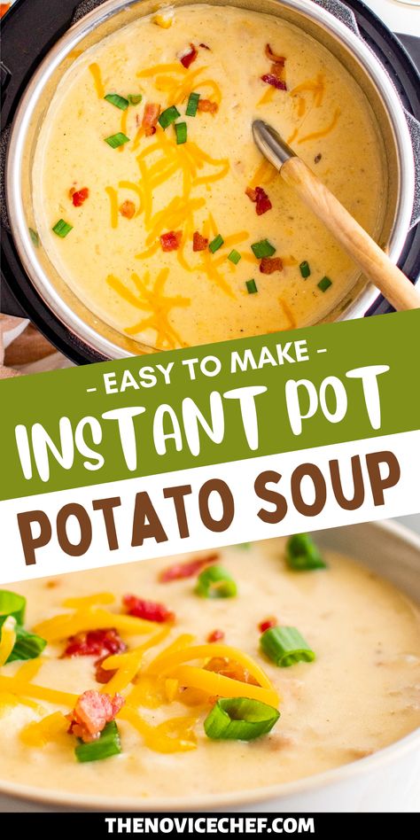 Easy Instant Pot Potato Soup, Instant Pot Potato Soup, Homemade Potato Soup, Cheesy Potato Soup, Ham And Potato Soup, Potato Soup Easy, Potato Soup Crock Pot, Loaded Potato Soup, Bacon Soup