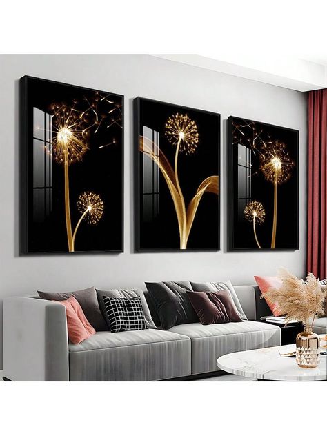 style  Collar  Polyester Graphic,Plants  Embellished   Home Decor Bedroom Paintings Canvas, Dandelion Wall Art, Office Artwork, Modern Christmas Decor, Art Minimaliste, Home Decor Paintings, Wall Art Canvas Painting, Luxury Decor, Living Room Paint