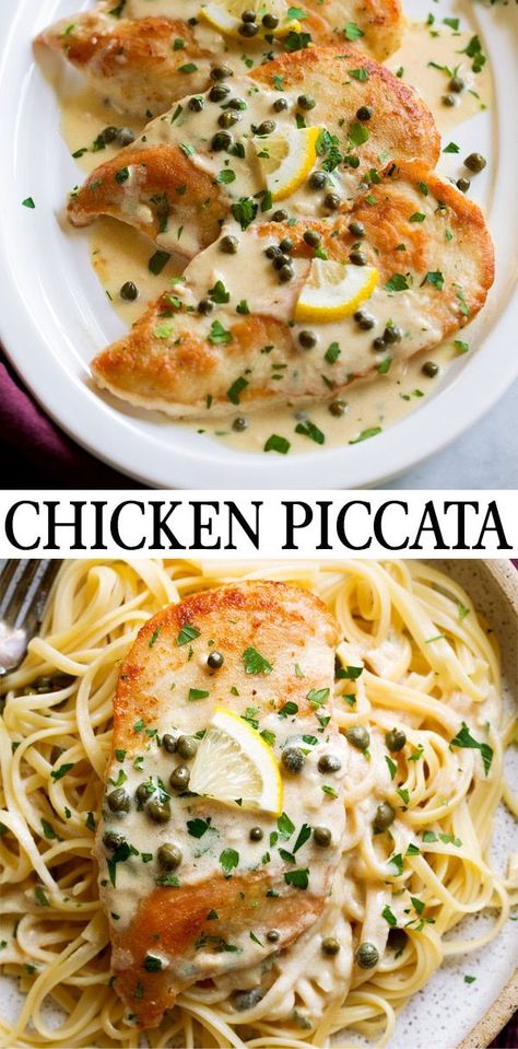 Lemon Piccata Sauce, Lemon Piccata, Piccata Sauce, Lemon Chicken Piccata, Piccata Recipe, Chicken Piccata Recipe, Italian Dinner Recipes, Chicken Piccata, Italian Dinner