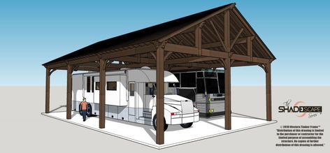 Westerfield-40×60-RV-pavilion-plan Timber Frame Home Plans, Storage Building Plans, Diy Pergola Kits, Pavilion Plans, Timber Pergola, Carport Plans, Gazebo Plans, Rv Cover, Car Port