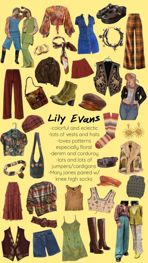 #lilyevans #lilypotter #marauders #70sfashion #70soutfit Lily Evens Outfits, Lily Potter Outfit, Marauders Style Outfits, Lily Evans Cosplay, Mauraders Outfits, Marauders Outfit Aesthetic, Marauders Party, Lily Evans Outfit, Marauders Cosplay