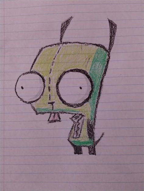 Invader Zim Drawing Easy, How To Draw Gir From Invader Zim, Gir Invader Zim Drawing, How To Draw Gir Invader Zim, How To Draw Invader Zim, Gir Fanart Human, Aesthetic Things To Draw On A Canvas, Grr Invader Zim Drawing, Scenecore Doodles