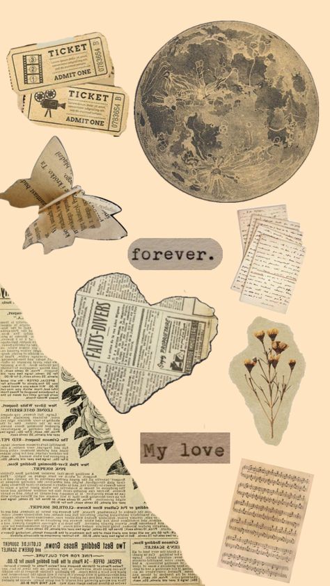 #myfirstshuffle Vintage Aesthetic Stickers Printables, Phone Cover Stickers, Vintage Paper Printable, Vintage Scrapbook Paper, Wallpaper Iphone Boho, Scrapbook Cover, Nature Art Drawings, Scrapbook Printing, Diy Canvas Wall Art