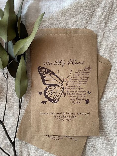 Butterfly Memorial, Memorial Favors, Condolence Gift, Memorial Ideas, Memory Crafts, Memorial Cards, Memorial Candle, In Remembrance, Candle Favors