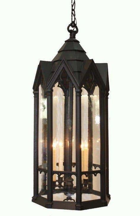 Chandelier Gothic, Gothic House Decor, Gothic Lamp, Neo Gothic, Lantern Ideas, Goth Home, Goth Home Decor, Lighting Chandeliers, Street Lamp