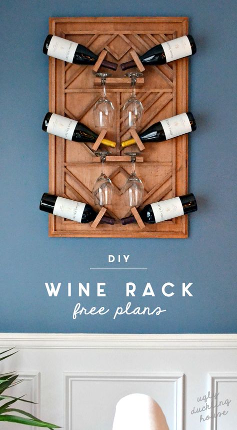 This plywood art wine rack is the exact addition my dining room needed; it adds warmth, a contemporary feel, and function for lots of entertaining. #ad  #woodworking #winerack #winenight #wine #plywood #diningroomideas #ednavalleyvineyard https://www.uglyducklinghouse.com/plywood-art-wine-rack/?utm_campaign=coschedule&utm_source=pinterest&utm_medium=Sarah%20Fogle%20%7C%20The%20Ugly%20Duckling%20House&utm_content=DIY%20Plywood%20Art%20Wine%20Rack%20and%20Giveaway%21 Diy Plywood Art, Simple Wine Rack, Plywood Art, Wine Rack Design, Diy Pallet Sofa, Wooden Wine Rack, Diy Wall Shelves, Wine Night, Diy Wine Rack