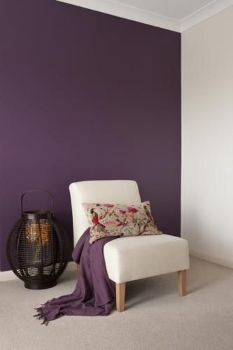 Room Paint Colors Bedroom, Purple Accent Walls, Purple Living Room, Purple Bedrooms, Purple Bedroom, Purple Wall, Bedroom Wall Paint, Accent Wall Bedroom, Trendy Living Rooms