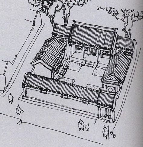 Chinese Courtyard House, Traditional Chinese House, Chinese Courtyard, Asian House, Ancient Chinese Architecture, China Architecture, Japanese Style House, Japan Architecture, Courtyard House Plans