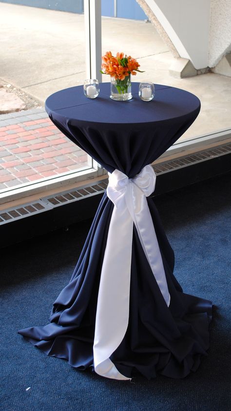 Navy Cocktail Table, Cocktail Table Centerpieces Simple, Cocktail Party Ideas Decorations Events, Corporate Table Centerpieces, Alstromeria Centerpiece, Cocktail Party Table Decor, Gala Event Decor, Cocktail Centerpieces, Cocktail Table Centerpieces